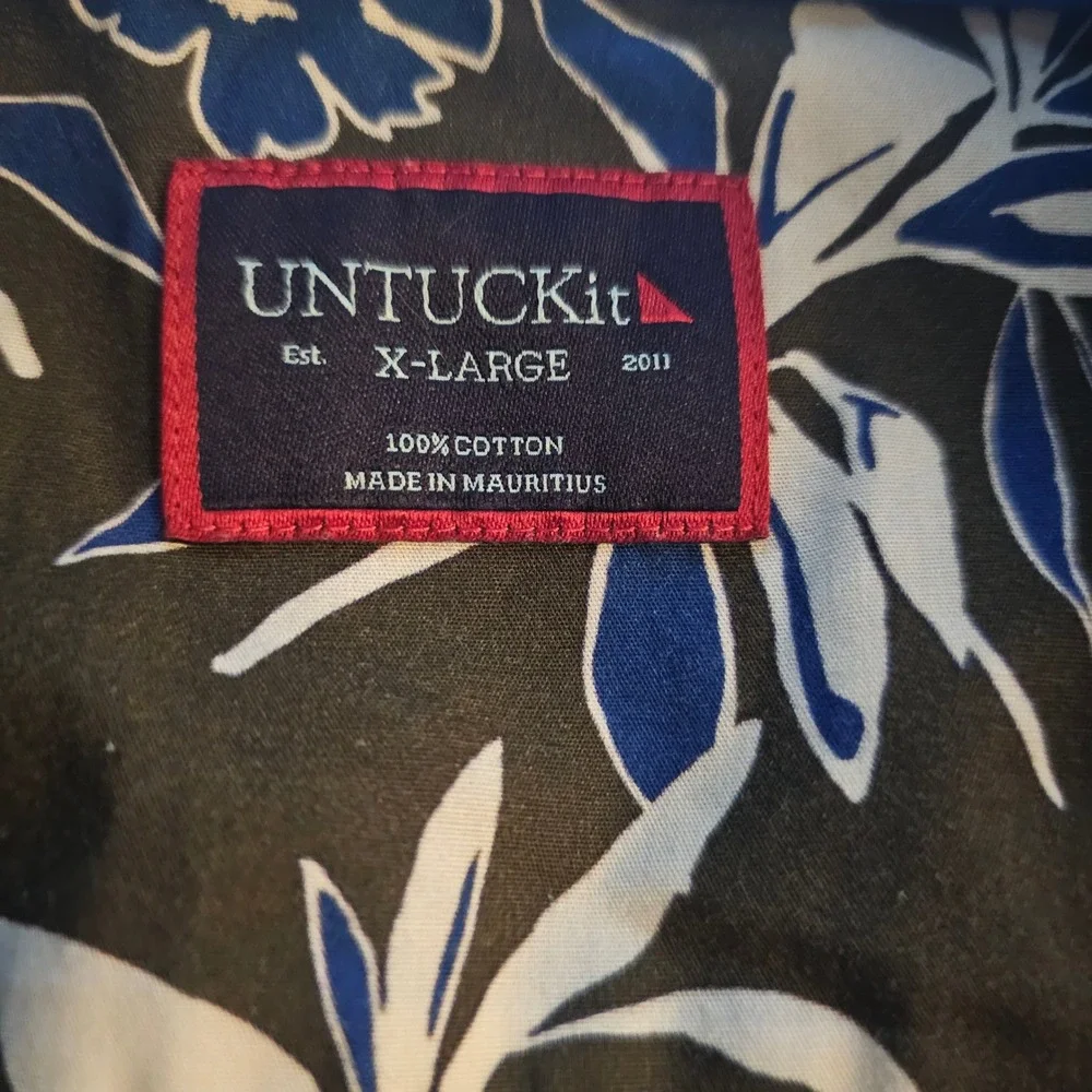 UNTUCKIT Aramon Men's X-Large Regular Fit Short Sleeve Button Down Shirt Floral